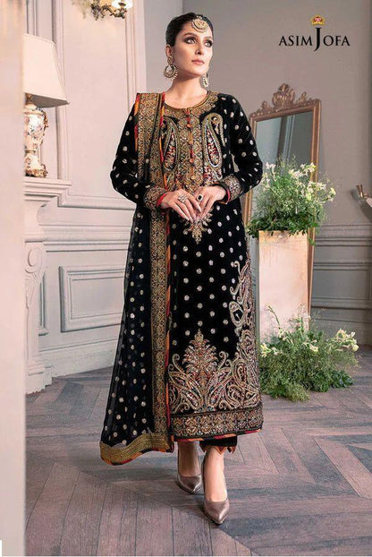 ASIM JOFA LUXURY EMBROIDERED VELVET - 3 PC UNSTITCHED