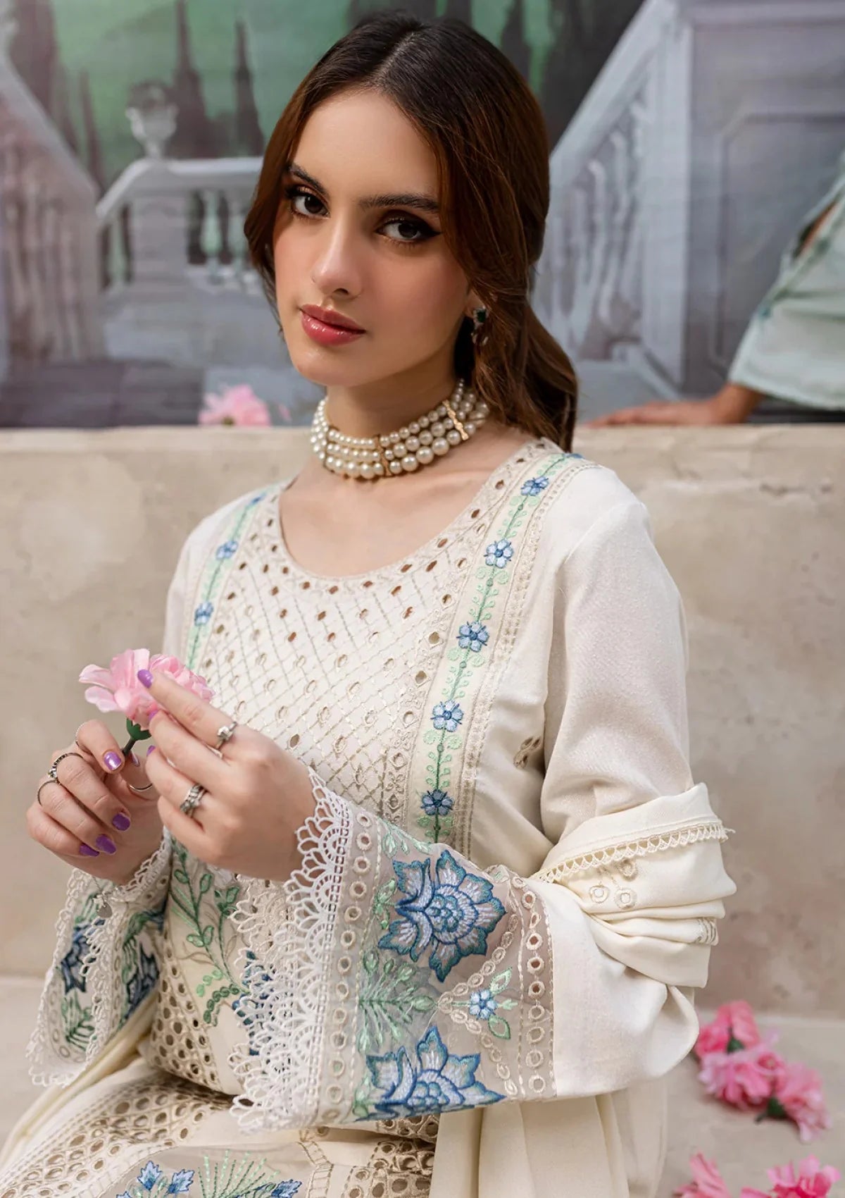 JAZMIN LUXURY CHIKANKARI EMBROIDERED LAWN - 3 PC UNSTITCHED
