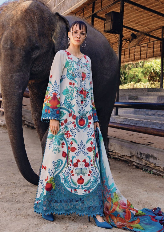MARIA B EMBROIDERED PRINTED LAWN - 3 PC UNSTITCHED