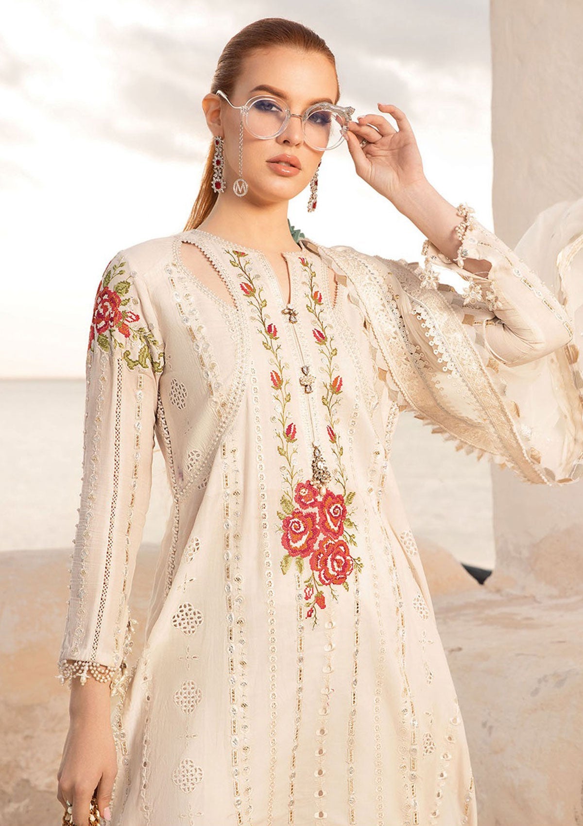 MARIA B PREMIUM EMBROIDERED COTTON - 3 PC UNSTITCHED