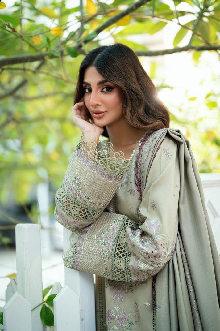 EMBROIDERED LAWN DRESS - 3 PC UNSTITCHED