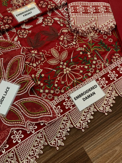 MAHNUR LUXURY EMBROIDERED - LAWN 3 PC UNSTITCHED