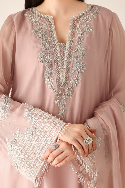 BAROQUE EMBROIDERED CHIFFON - 3 PC UNSTITCHED
