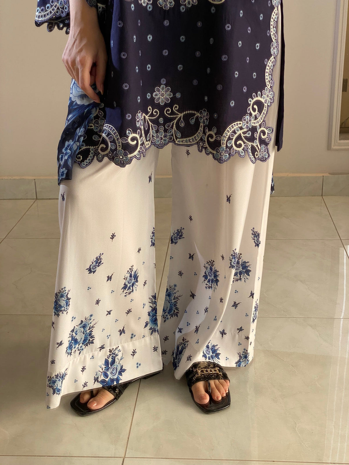 EMBROIDERED COTTON DRESS - 3 PC STITCHED