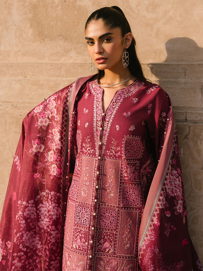 BIN ILYAS EMBROIDERED LAWN - 3 PC UNSTITCHED