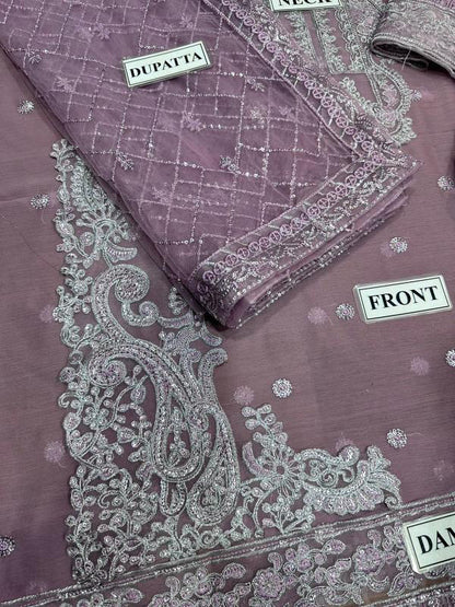 ASIM JOFA EMBROIDERED CHIFFON - 3 PC UNSTITCHED