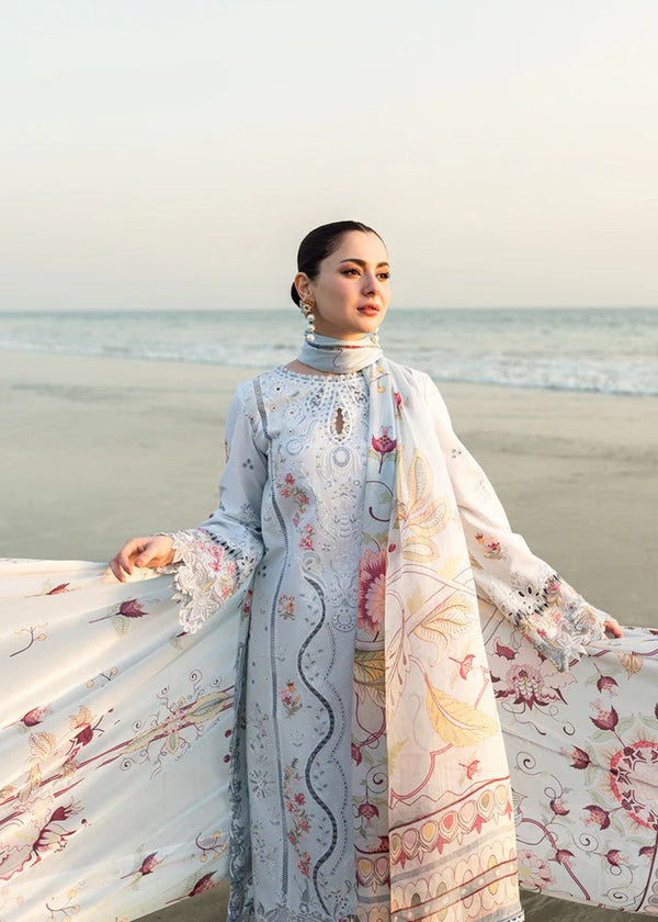 QALAMKAR CHIKANKARI EMBROIDERED LAWN - 3 PC UNSTITCHED