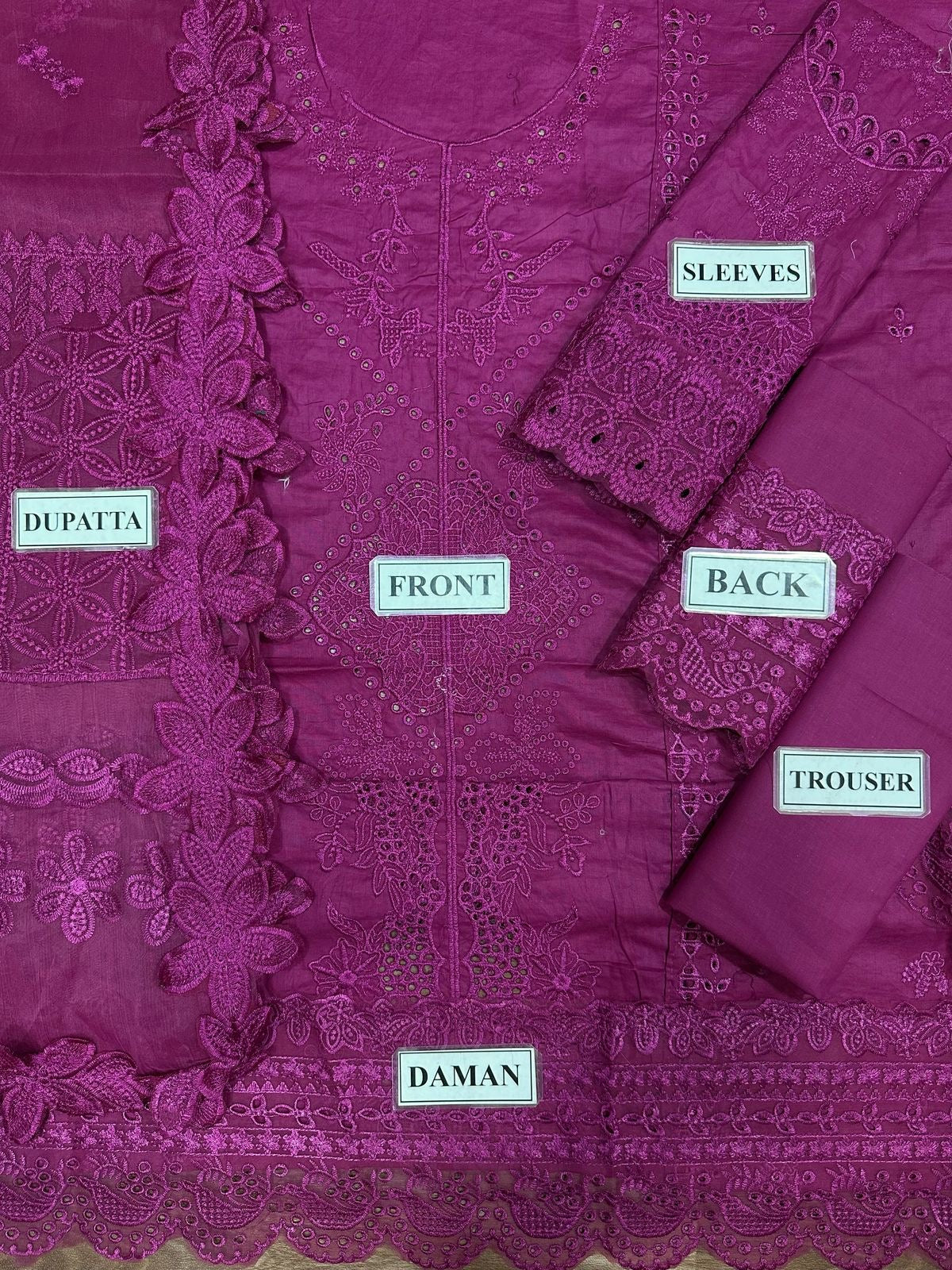 QALAMKAR EMBROIDERED CHIKANKARI LAWN - 3 PC UNSTITCHED
