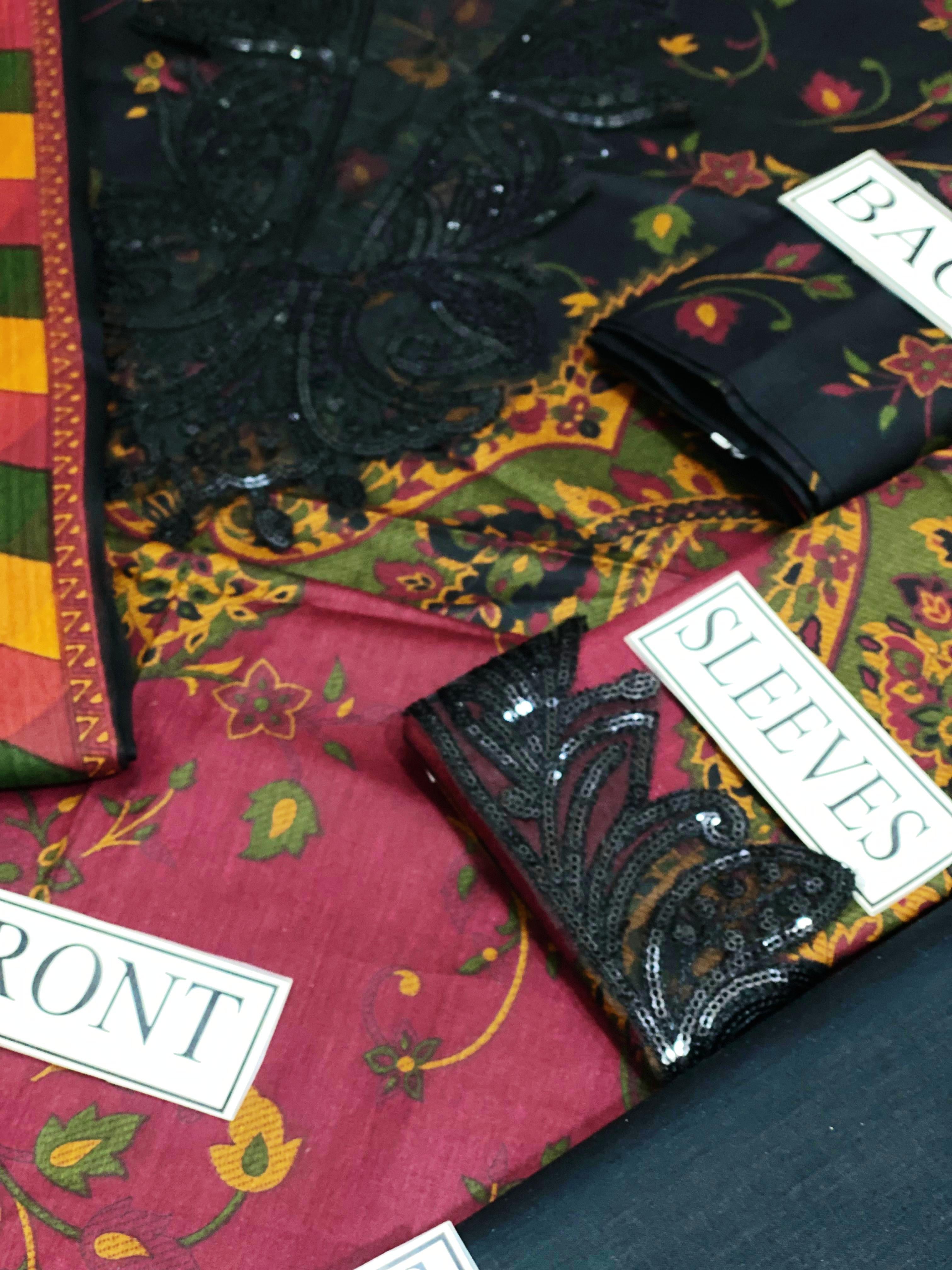 MARIA B FORMALS EMBROIDERED PRINTED LAWN - 3 PC UNSTITCHED