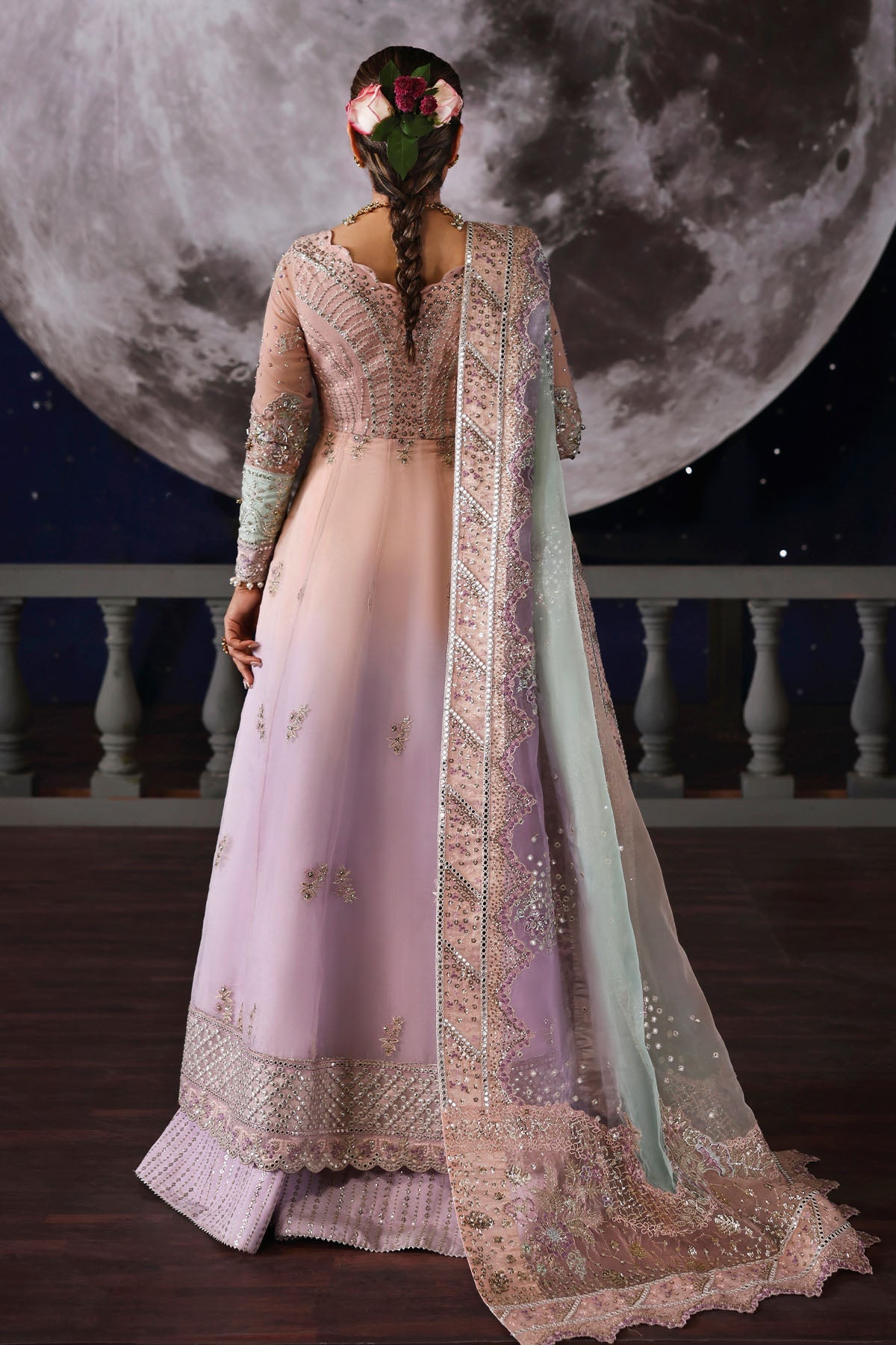NUREH LUXURY EMBROIDERED ORGANZA MAXI - 3 PC UNSTITCHED