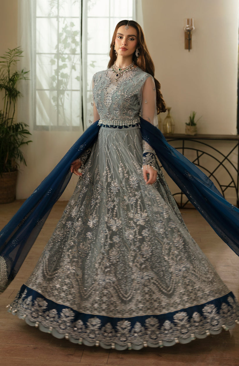 ELESHIA WEDDING EMBROIDERED NET MAXI - 3 PC UNSTITCHED