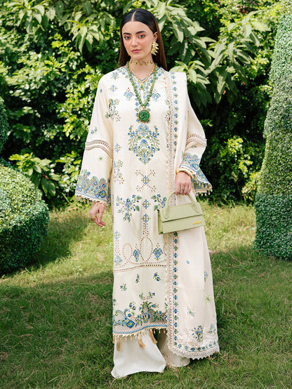 MAHNUR EMBROIDERED CHIKANKARI LAWN - 3 PC UNSTITCHED