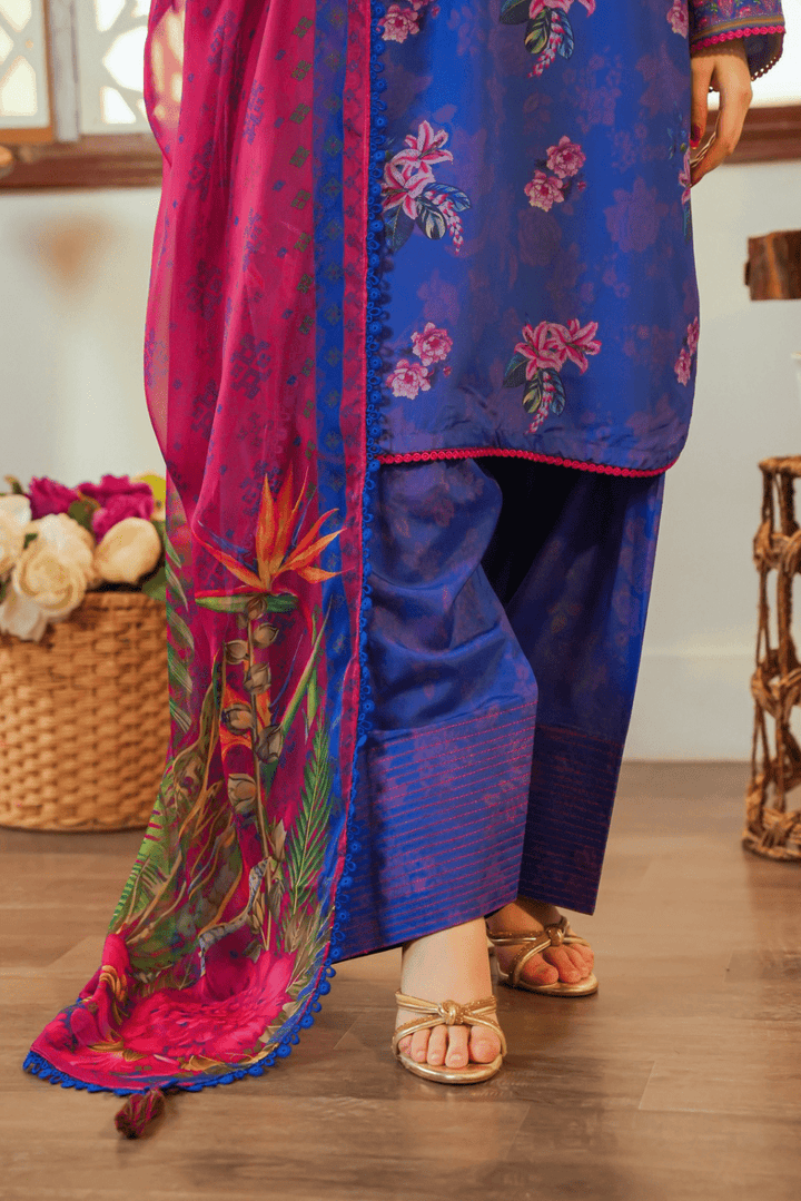 HOORAINS PRET EMBROIDERED SLUB LAWN FARSHI SHALWAR - 3 PC STITCHED