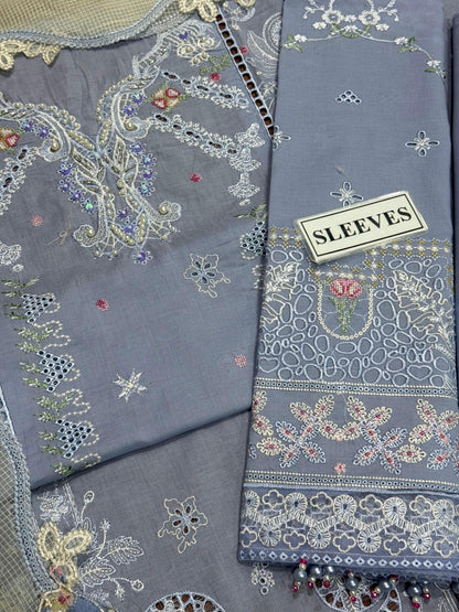 QALAMKAR SAHIL LUXURY EMBROIDERED LAWN - 3 PC UNSTITCHED