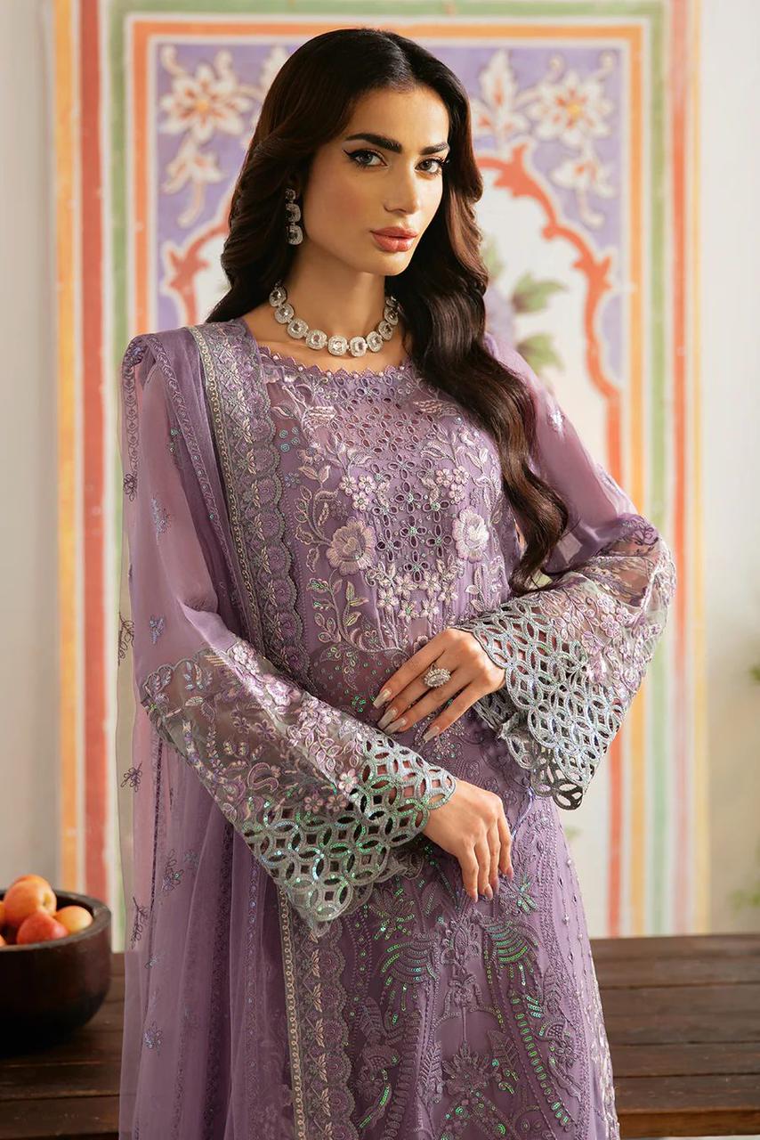 RAMSHA LUXURY EMBROIDERED SEMI PURE CHIFFON - 3 PC UNSTITCHED