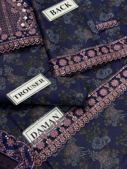 MOHAGNI EMBROIDERED PRINTED LAWN - 3 PC UNSTITCHED