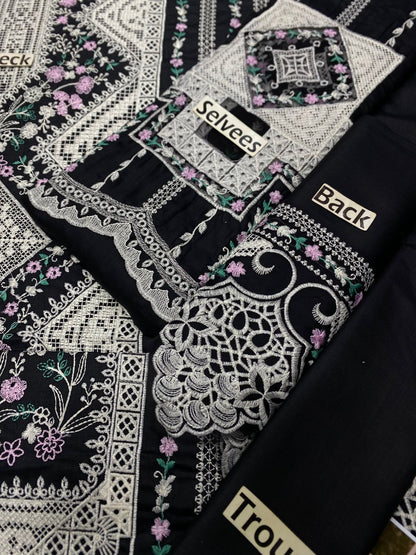 BIN ILYAS EMBROIDERED CHIKANKARI LAWN - 3 PC UNSTITCHED