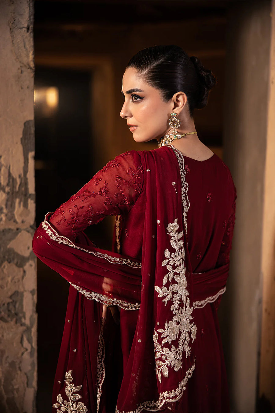 AZURE LUXURY EMBROIDERED CHIFFON - 3 PC UNSTITCHED