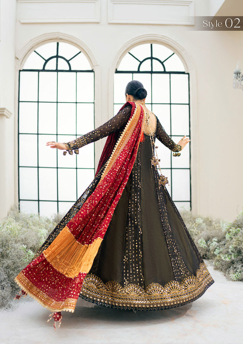 AIK ATELIER LUXURY EMBROIDERED CHIFFON FROK - 3 PC UNSTITCHED