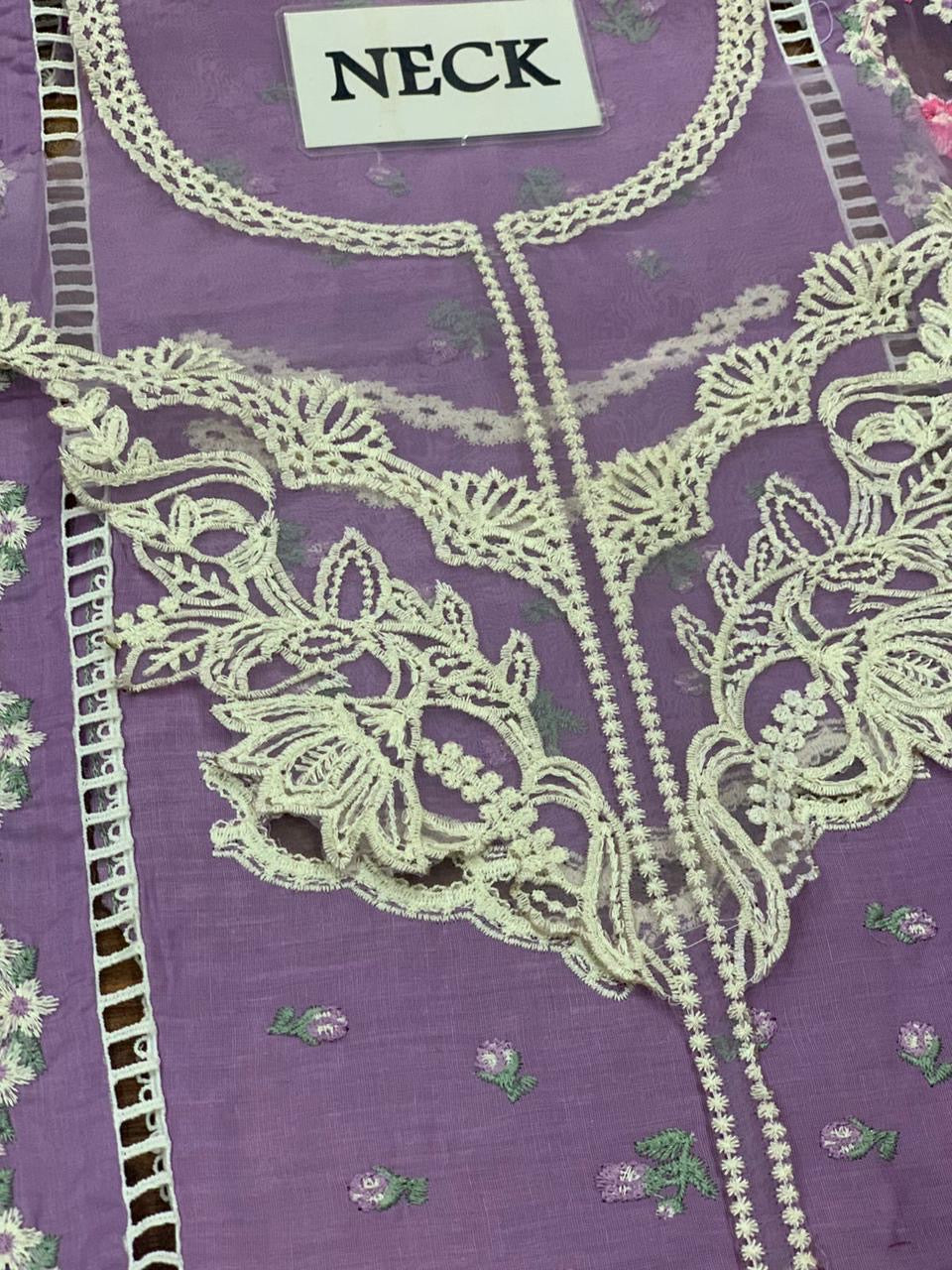 CRIMSON LUXURY CHIKANKARI EMBROIDERED LAWN - 3 PC UNSTITCHED