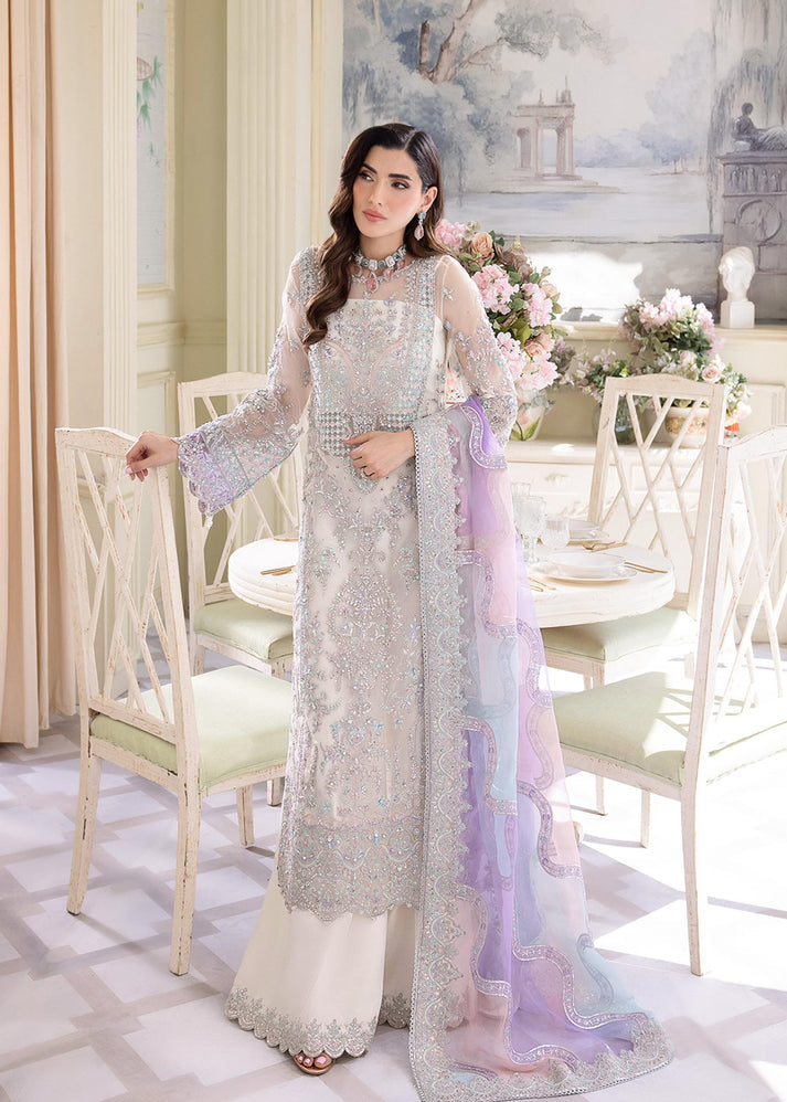 KANWAL MALIK EMBROIDERED SEMI PURE CHIFFON - 3 PC UNSTITCHED