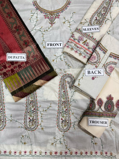 ZARA SHAHJAHAH EMBROIDERED LAWN - 3 PC UNSTITCHED
