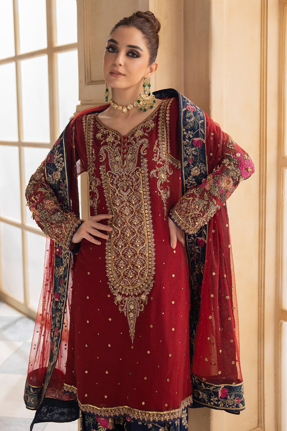 CHARIZMA LUXURY EMBROIDERED CHIFFON - 3 PC UNSTITCHED