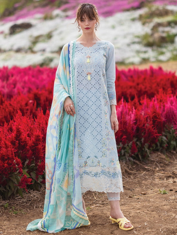 MUSHQ CHIKANKARI EMBROIDERED LAWN - 3 PC UNSTITCHED