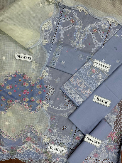 QALAMKAR SAHIL LUXURY EMBROIDERED LAWN - 3 PC UNSTITCHED