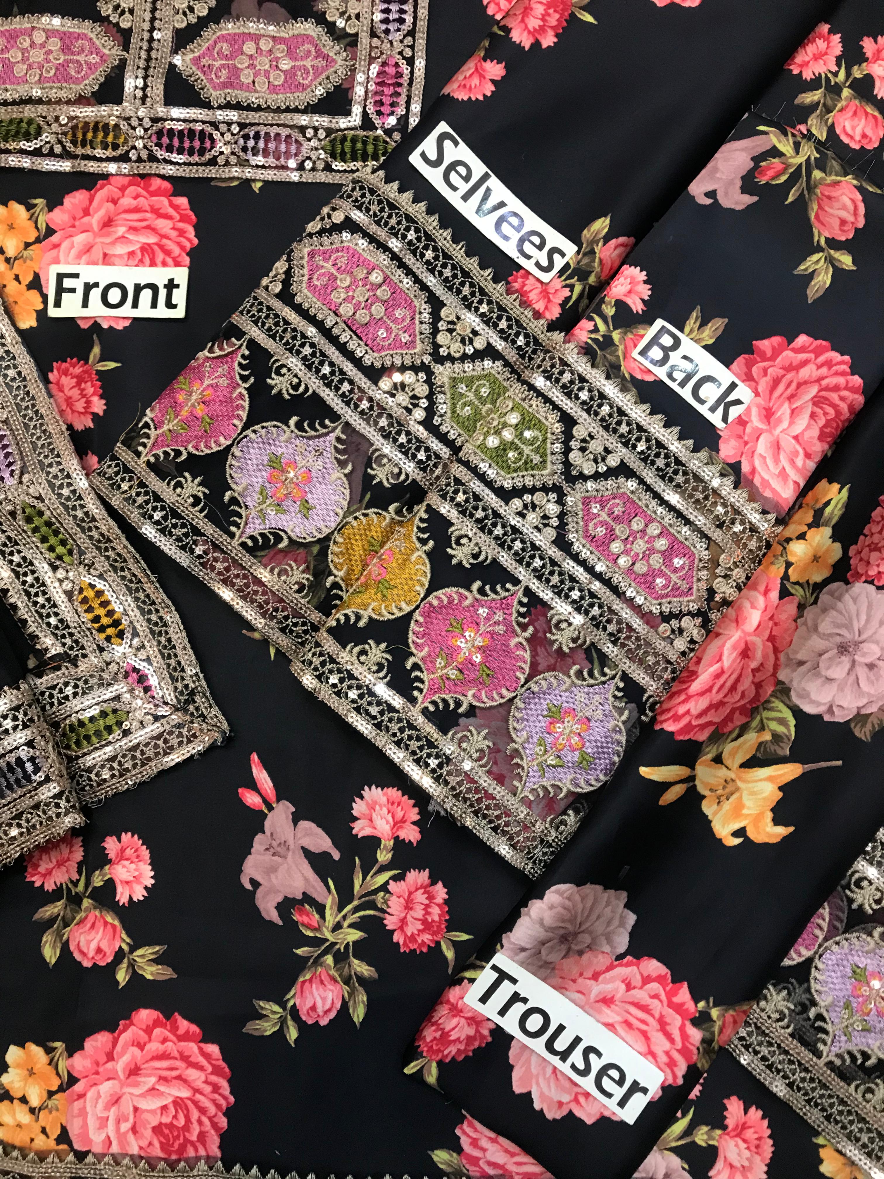 ANEELA’S EMBROIDERED SILK - 3 PC UNSTITCHED
