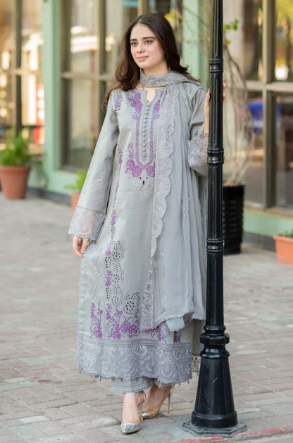 MUSHQ EMBROIDERED CHIKANKARI LAWN - 3 PC UNSTITCHED