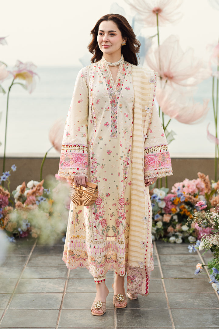 QALAMKAR LUXURY EMBROIDERED CHIKANKARI LAWN - 3 PC UNSTITCHED