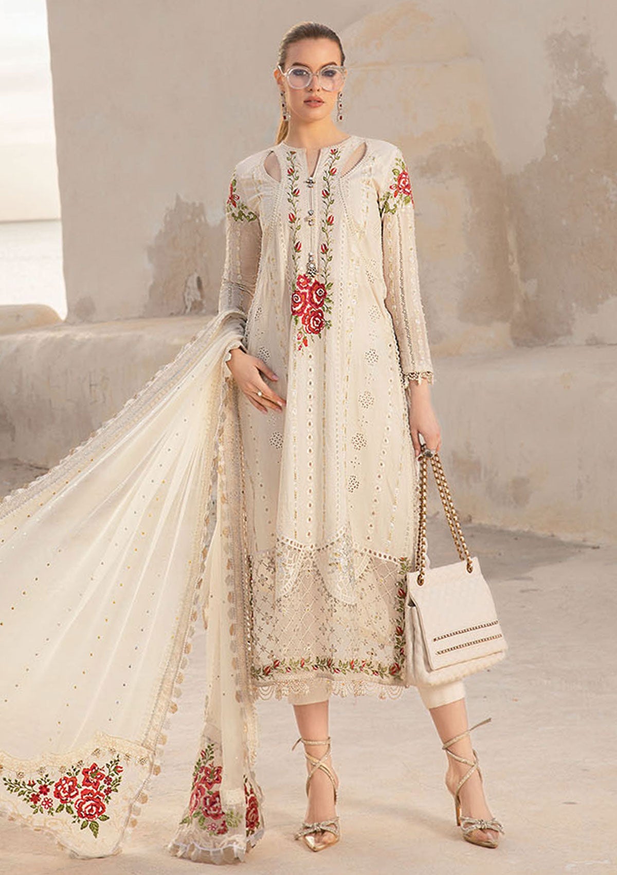 MARIA B PREMIUM EMBROIDERED COTTON - 3 PC UNSTITCHED