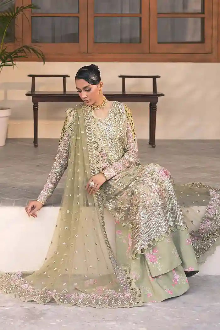 MARYAM HUSSAIN LUXURY WEDDING EMBROIDERED NET - 3 PC UNSTITCHED