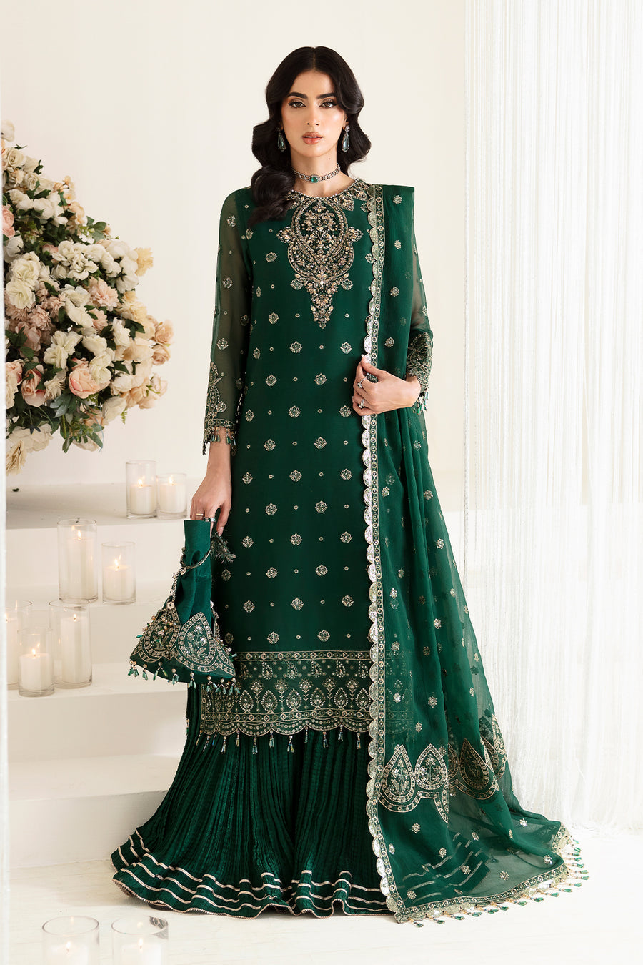 ALIZEH LUXURY WEDDING EMBROIDERED CHIFFON - 3 PC UNSTITCHED