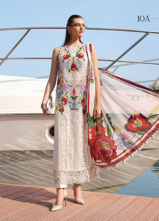 MARIA B CHIKANKARI EMBROIDERED LAWN - 3 PC UNSTITCHED