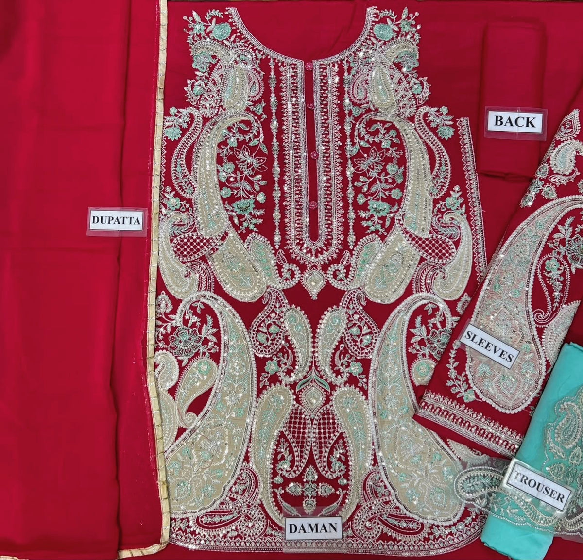 ETHNC EMBROIDERED CHIFFON DRESS - 3 PC UNSTITCHED