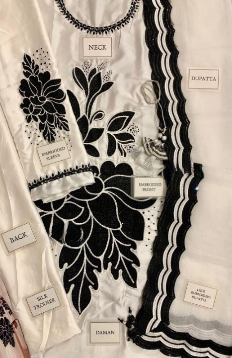 NOMI ANSARI EMBROIDERED SILK - 3 PC UNSTITCHED