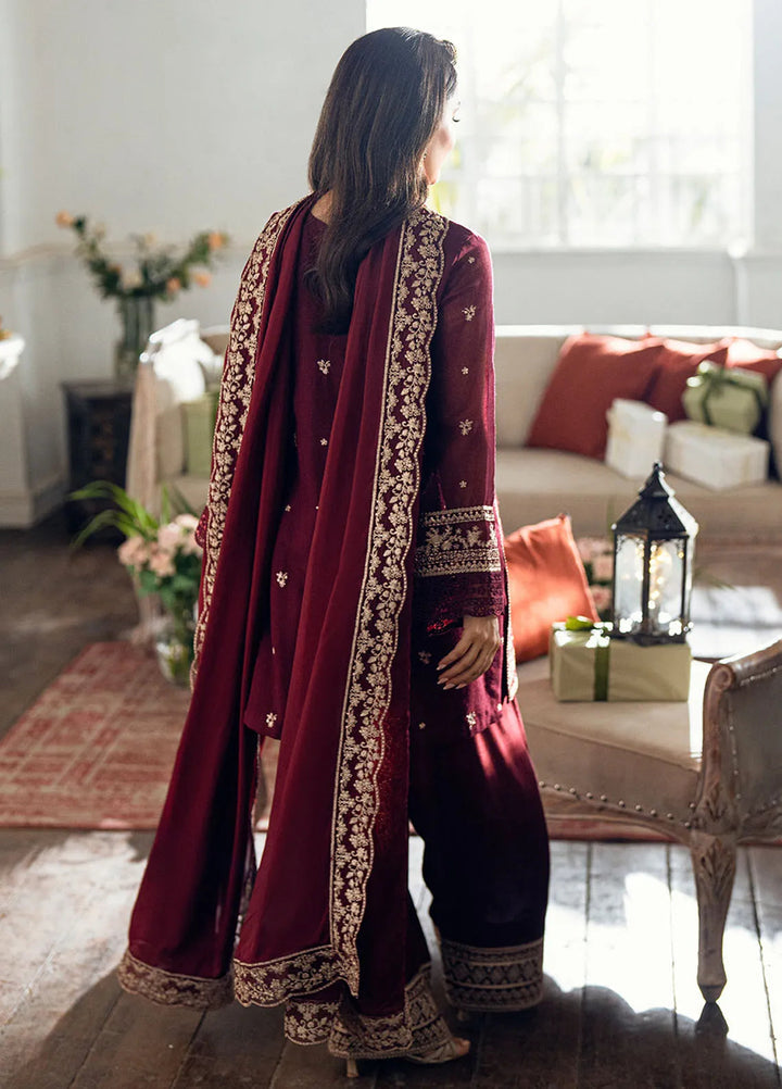 AZURE EMBROIDERED BERRY DUSK CHIFFON - 3 PC UNSTITCHED