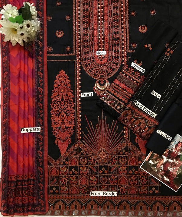 MARYAM HUSSAIN EMBROIDERED LAWN - 3 PC UNSTITCHED