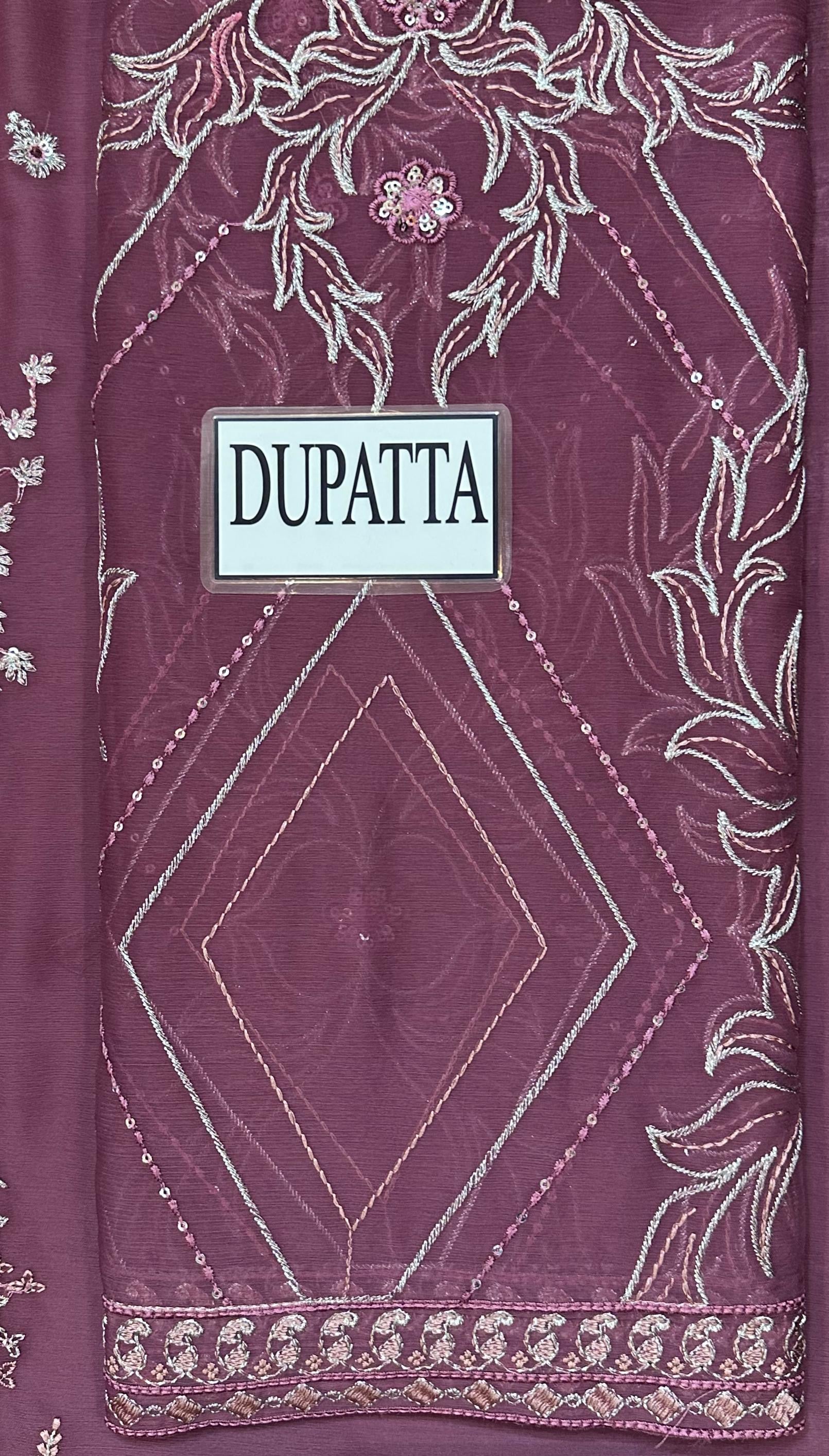 RAMSHA LUXURY EMBROIDERED CHIFFON - 3 PC UNSTITCHED