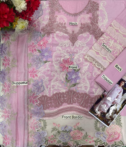 PARISHAY EMBROIDERED LAWN - 3 PC UNSTITCHED