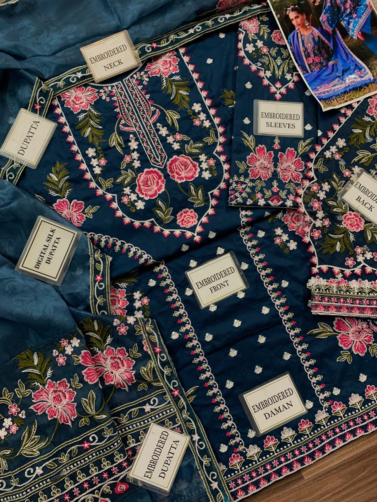 SADAF FAWAD EMBROIDERED LAWN - 3 PC UNSTITCHED