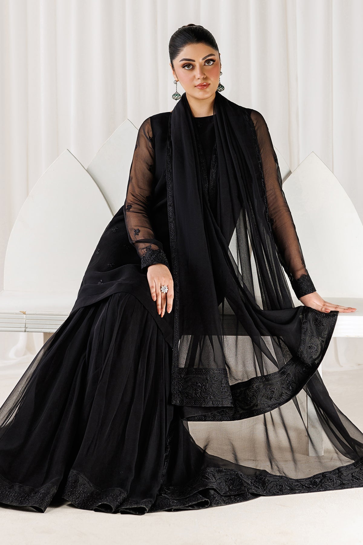BAROQUE EMBROIDERED CHIFFON - 3 PC UNSTITCHED
