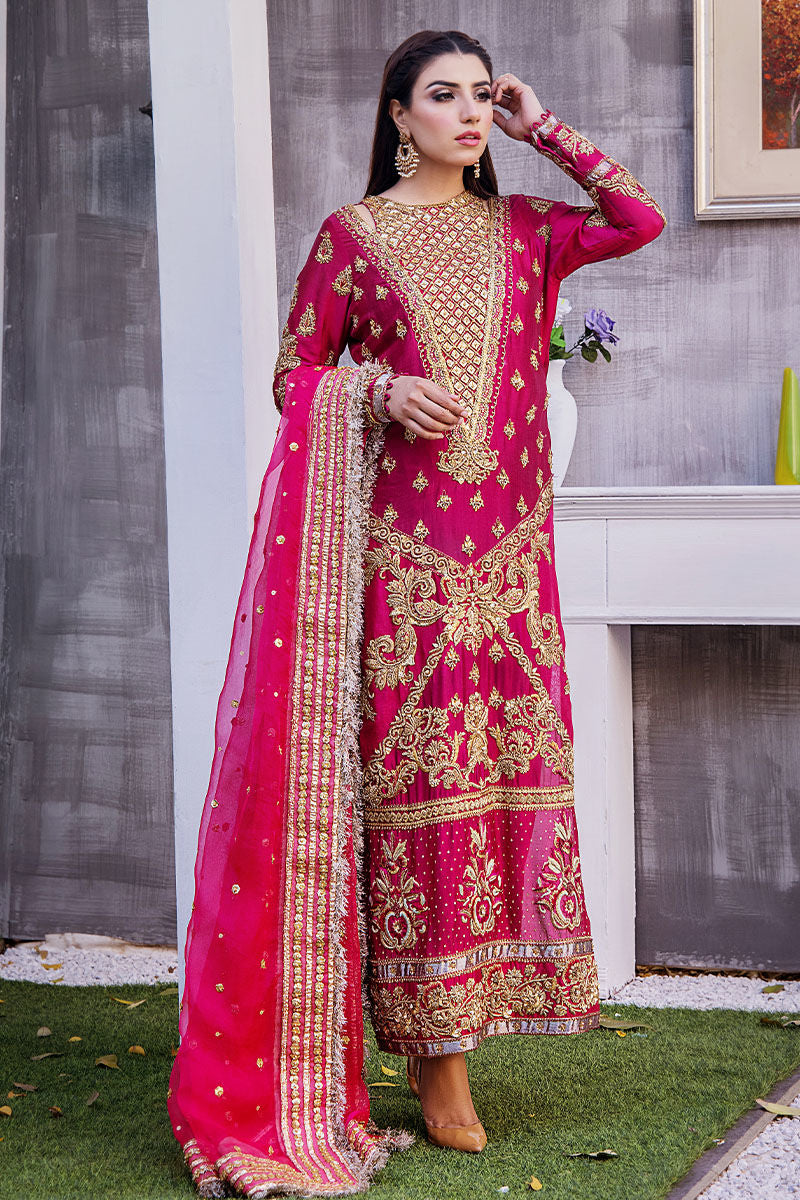 EMBROIDERED SILK DRESS - 3 PC UNSTITCHED