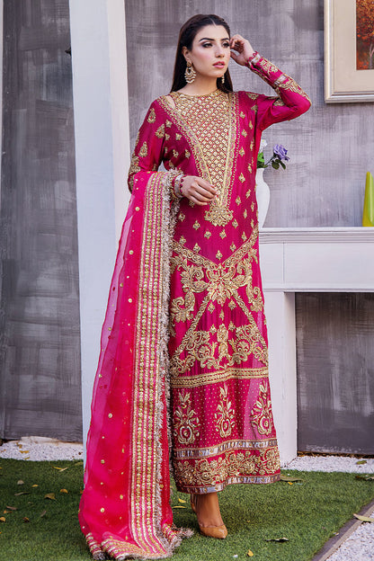 EMBROIDERED SILK DRESS - 3 PC UNSTITCHED