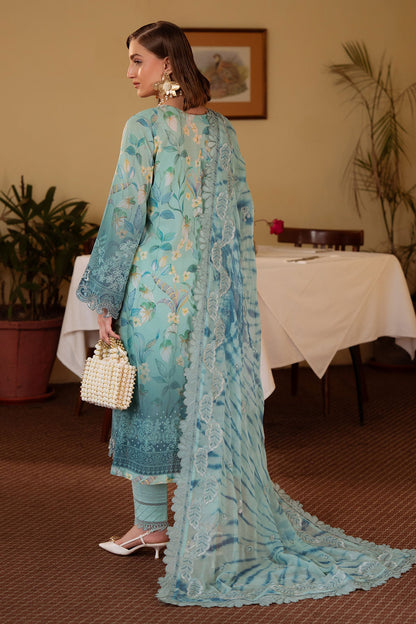 NUREH DIGITAL PRINTED EMBROIDERED LAWN - 3 PC UNSTITCHED
