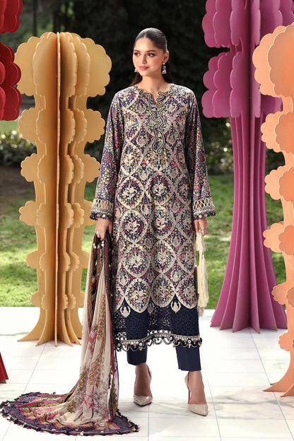 MARIA B LUXURY EMBROIDERED LAWN - 3 PC UNSTITCHED