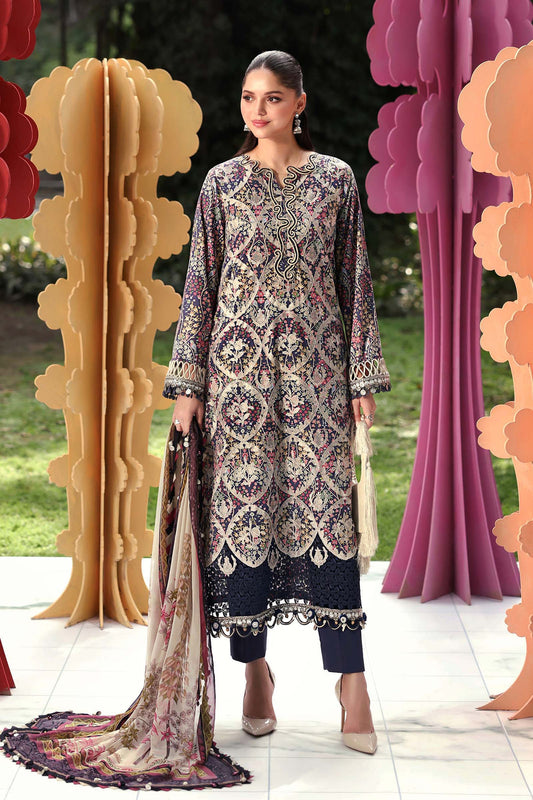 MARIA B LUXURY EMBROIDERED LAWN - 3 PC UNSTITCHED