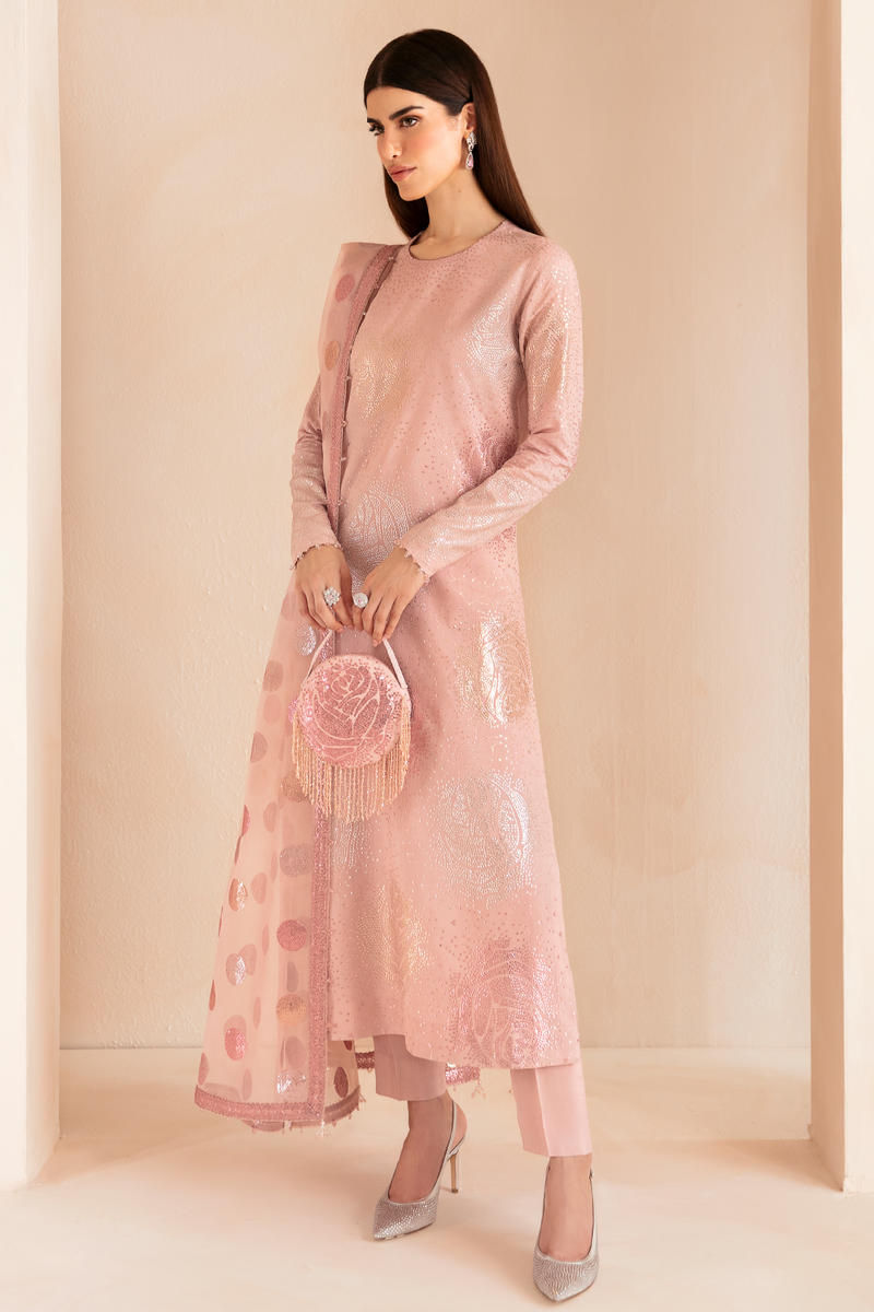 JAZMIN EMBROIDERED RAW SILK - 3 PC UNSTITCHED